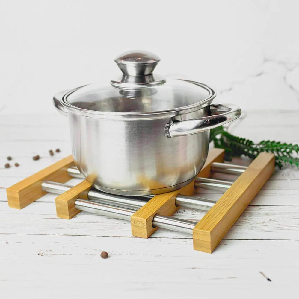 Sottopentola estensibile in legno e metallo – 22-35 cm, per pentole e teglie - ambraled
