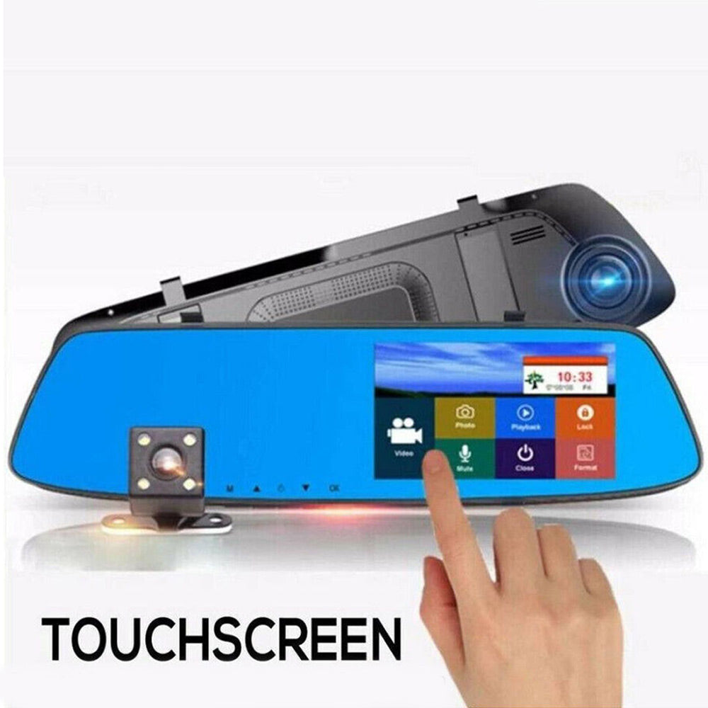 Specchietto retrovisore touch auto 4,3' dash cam retromarcia HD 1080p - ambraled