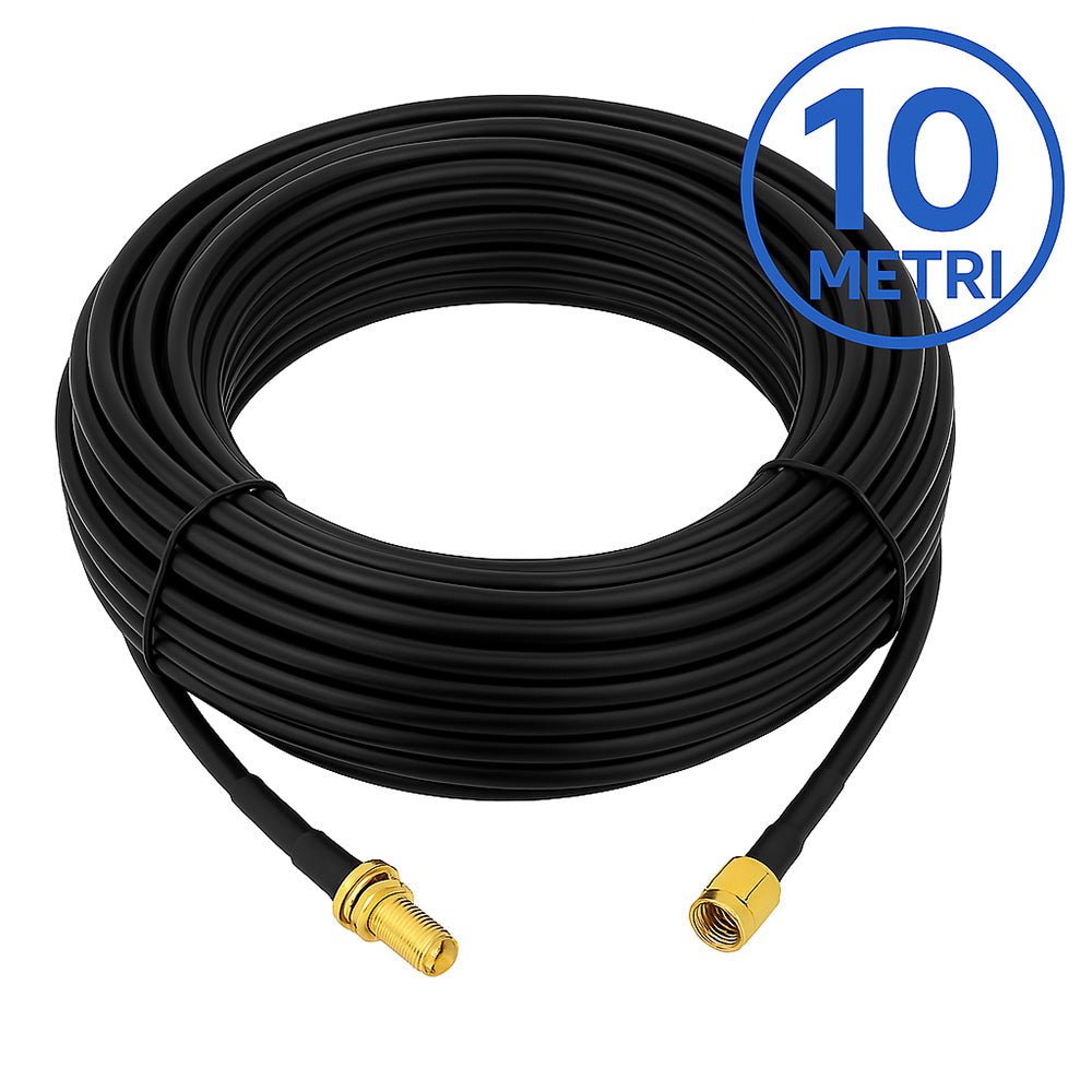 Cavo adattatore antenna WiFi Polunga RP-SMA maschio/femmina (3,5m e 10m) - ambraled
