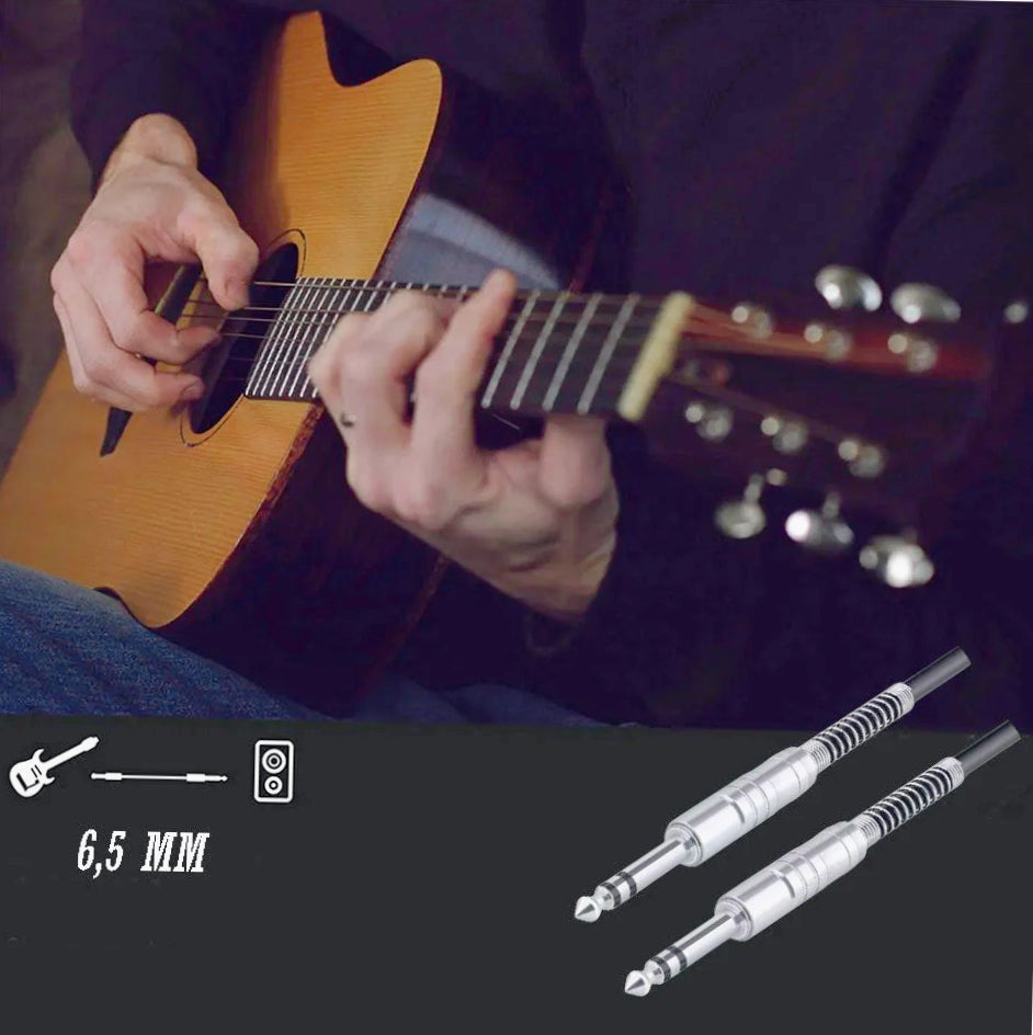 Cavo audio AUX 6.5mm – maschio, 10m per chitarra/basso/mixer - ambraled