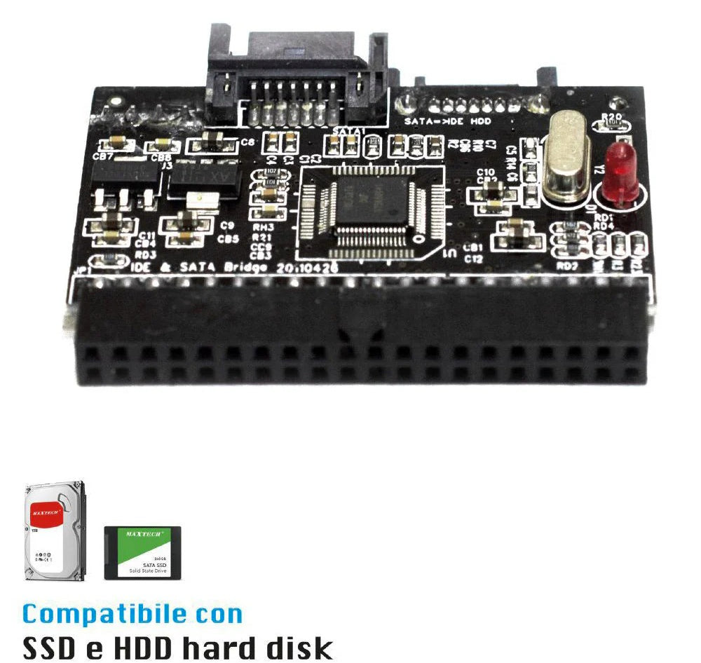 Convertitore IDE-SATA bidirezionale – porta IDE 40 pin - ambraled