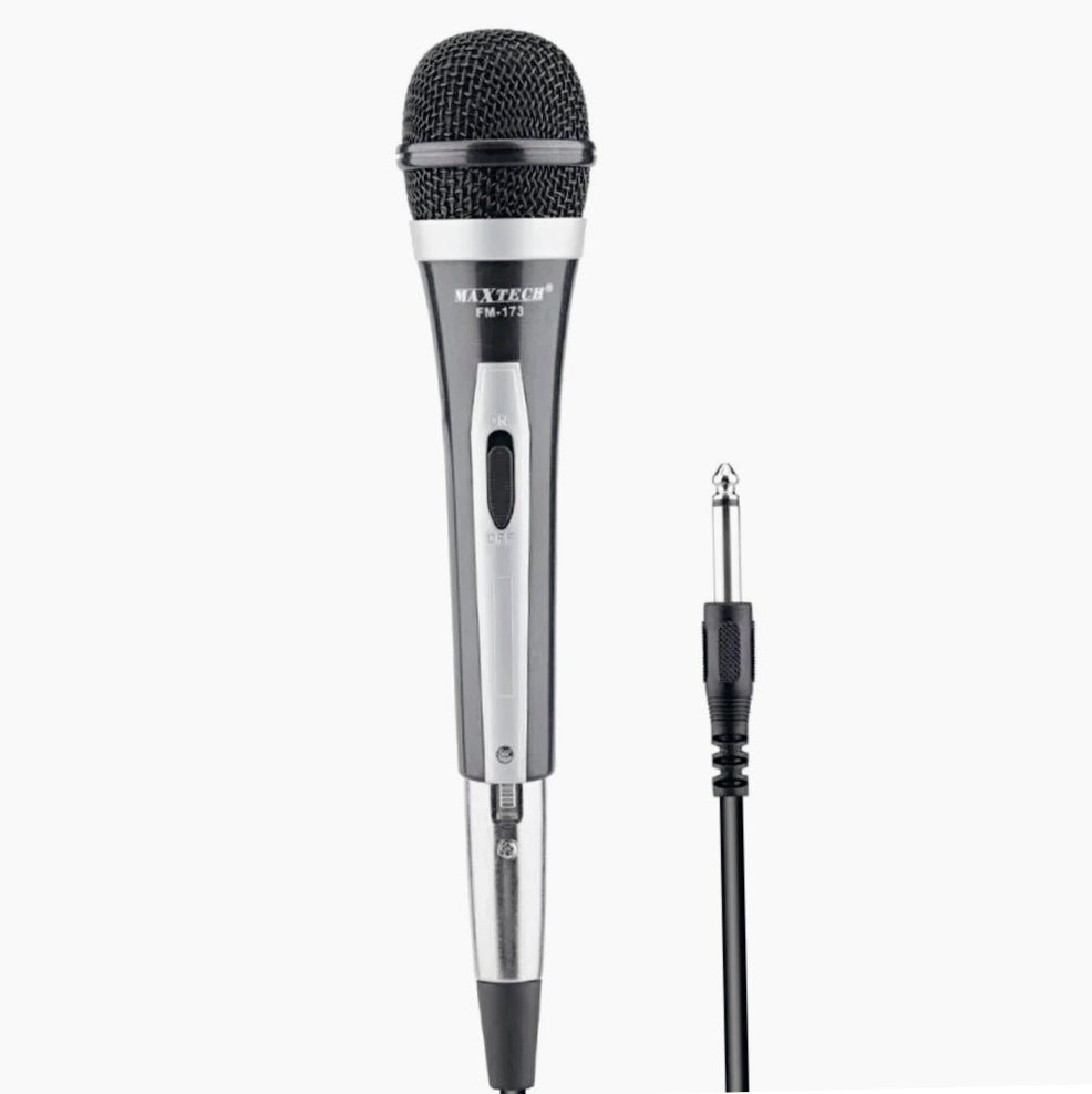Microfono dinamico cablato – XLR + jack 6.3mm 2mt tasto ON/OFF - ambraled
