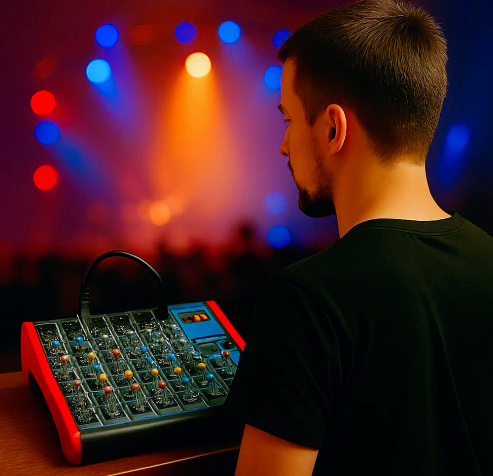 Mixer audio 8 canali – 6 XLR mic + phantom professionale - ambraled