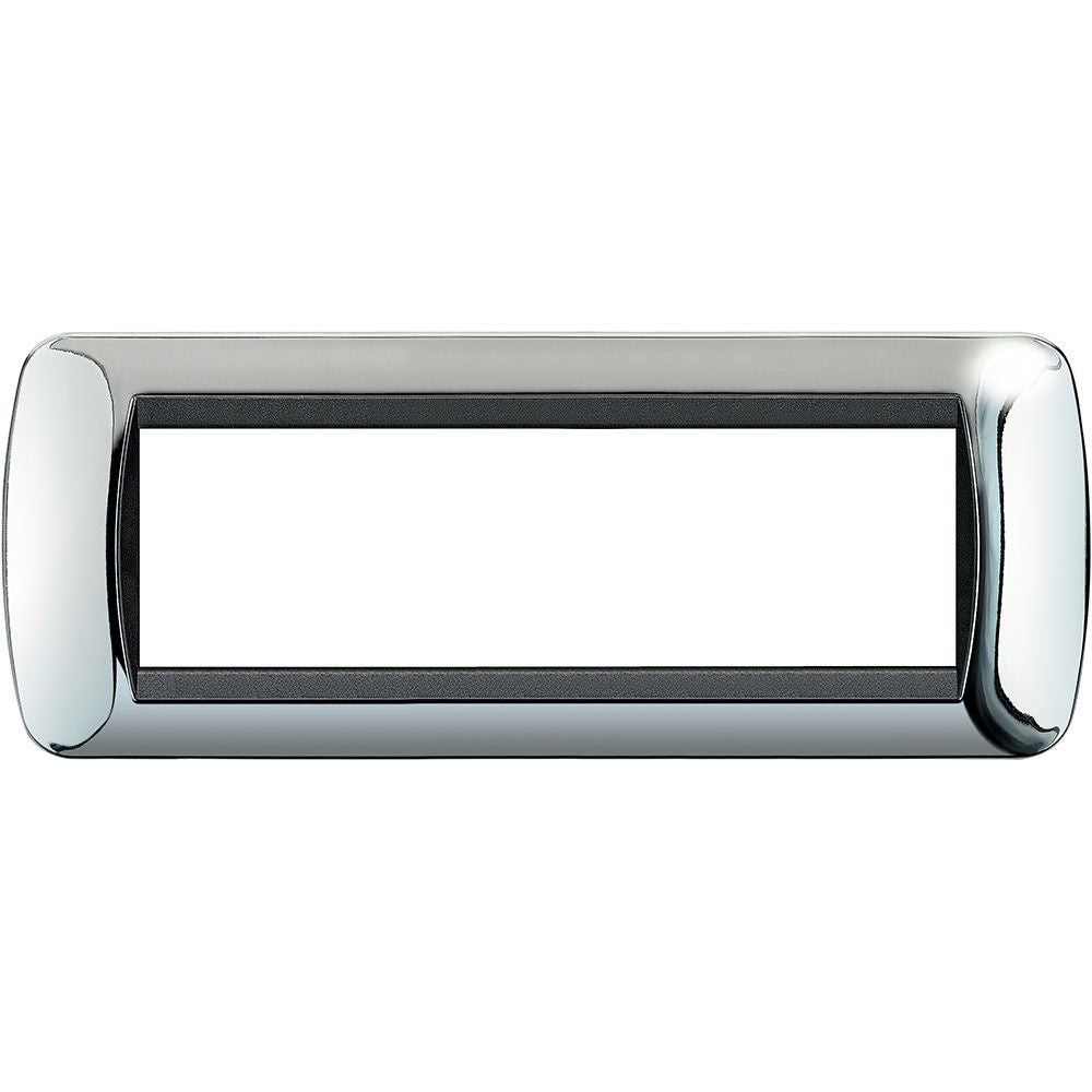 Placchetta argento lucido 3-7 posti compatibile living international - ambraled