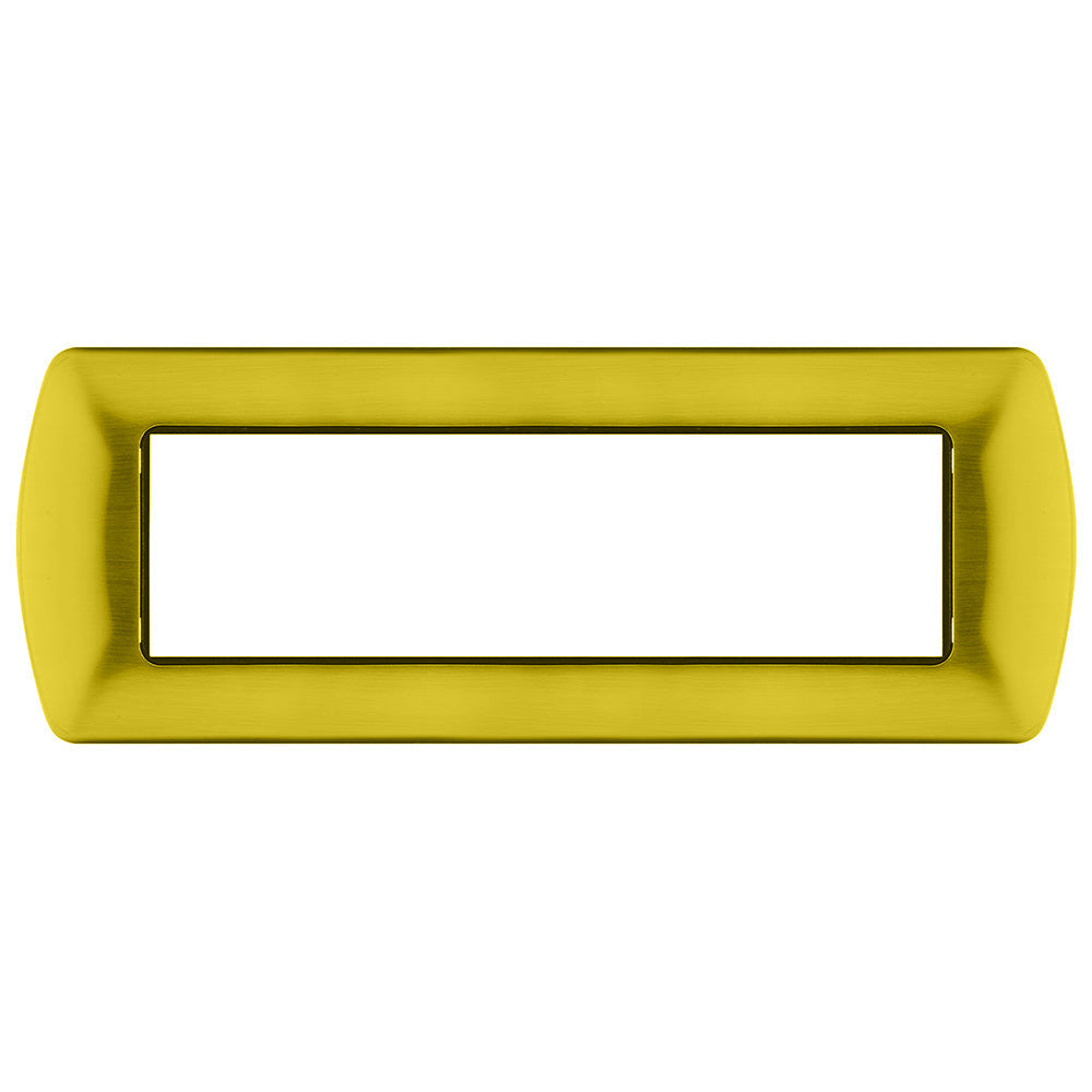 Placchetta oro spazzolato 3-7 posti compatibile living international - ambraled