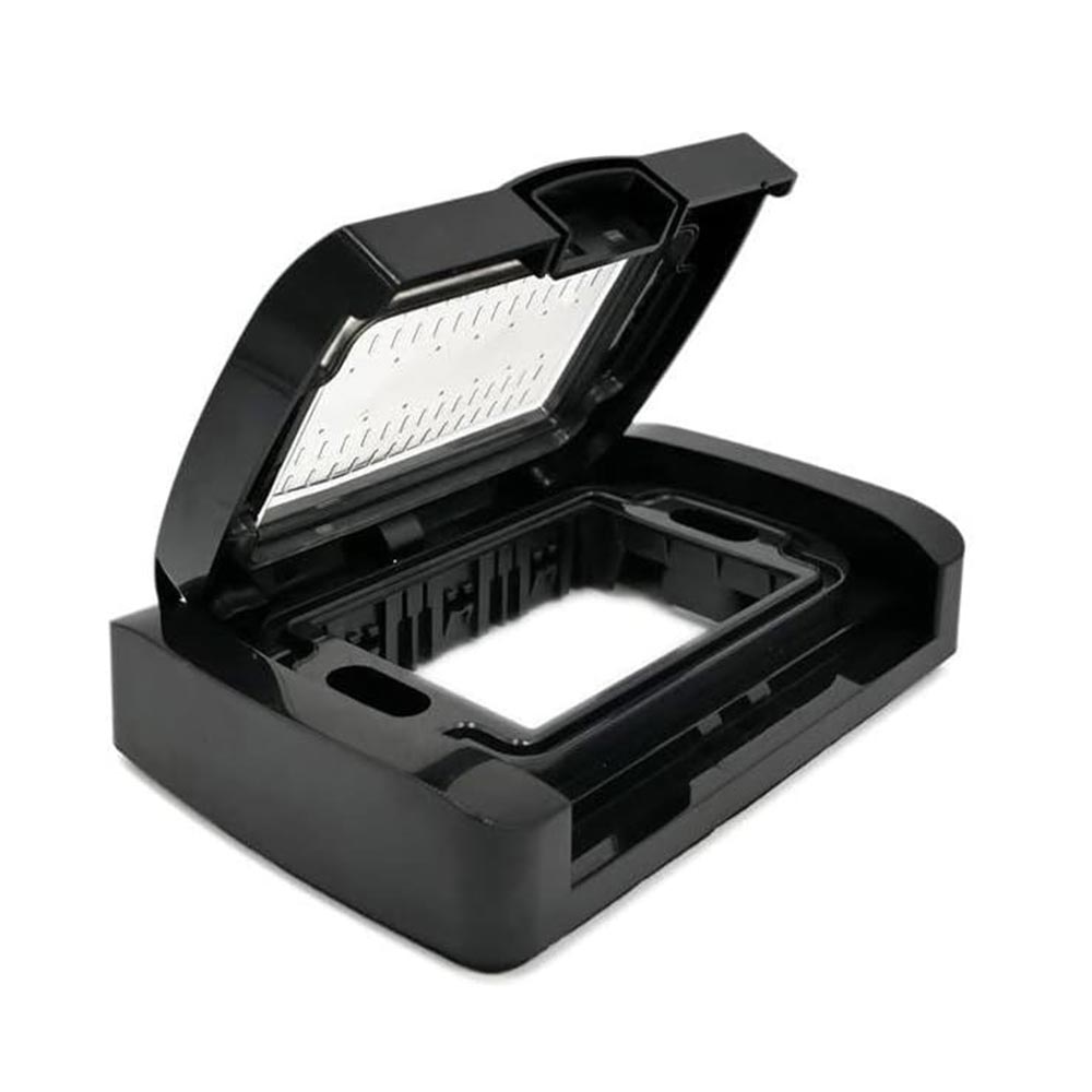 Placca idrobox IP55 nera 4 posti per living light international - ambraled