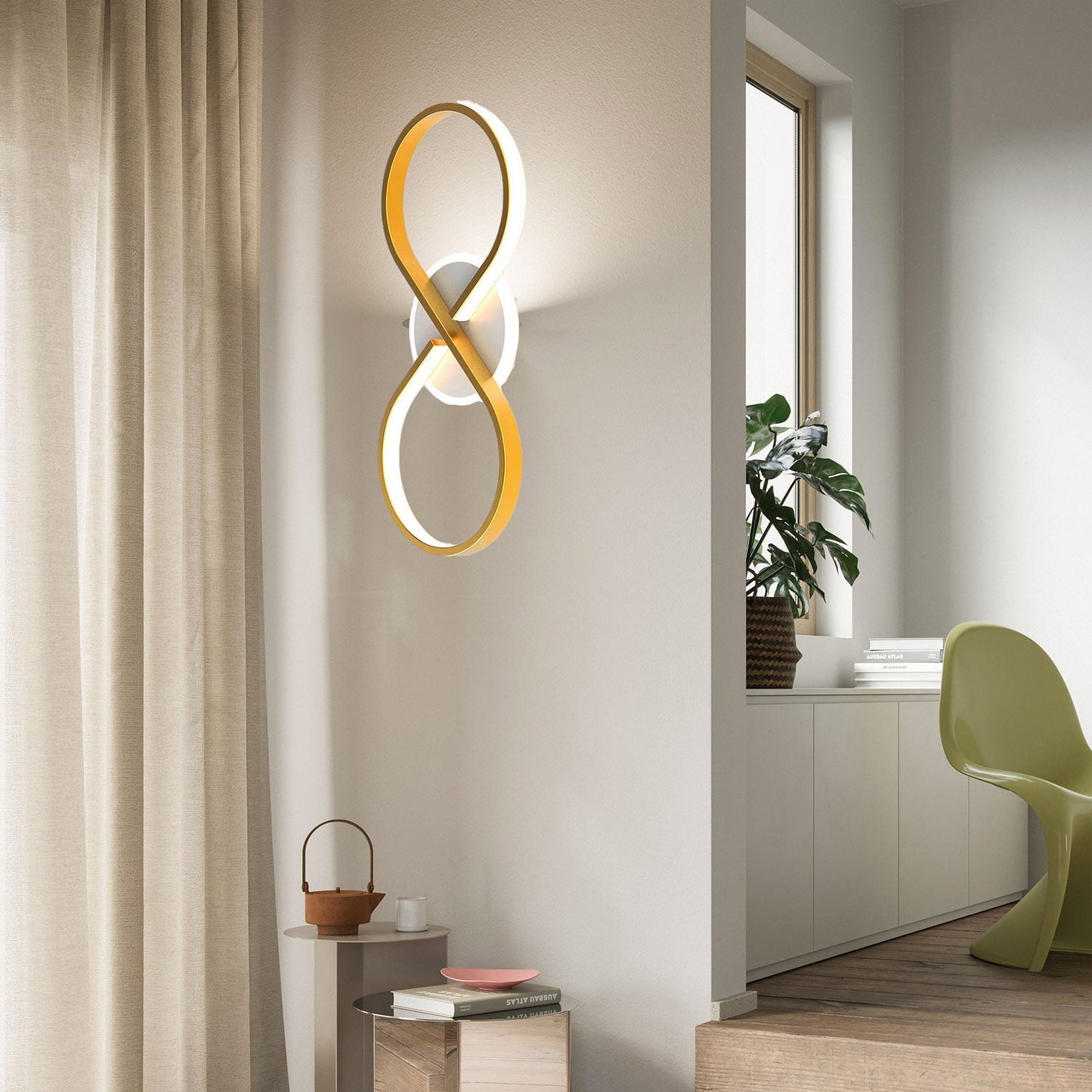 Plafoniera LED "Infinito Oro" 22W - Design applique con luce regolabile 6500K/4000K - ambraled