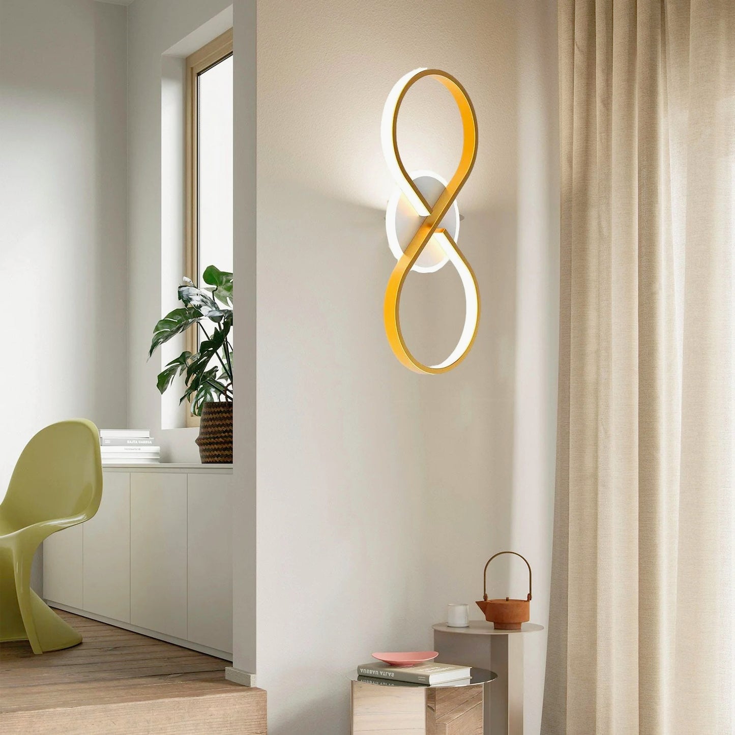 Plafoniera LED "Infinito Oro" 22W - Design applique con luce regolabile 6500K/4000K - ambraled