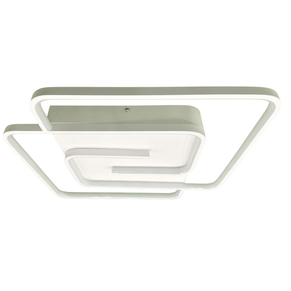 Plafoniera LED quadrata 48W - Design spirale bianco e oro, luce fredda 6500K - ambraled