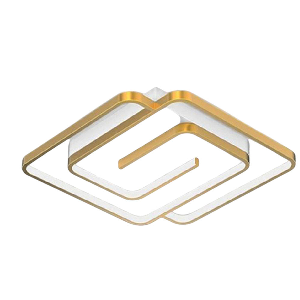 Plafoniera LED quadrata 48W - Design spirale bianco e oro, luce fredda 6500K - ambraled