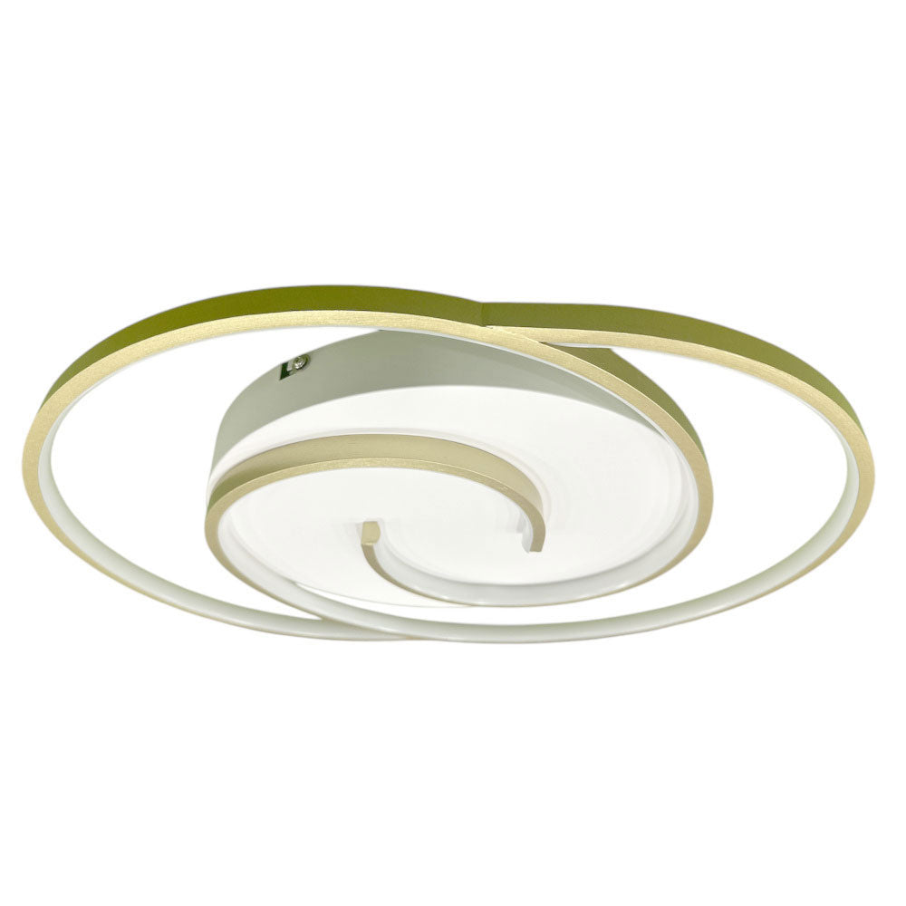 Plafoniera LED tonda 48W - Design spirale bianco e oro, luce fredda 6500K - ambraled