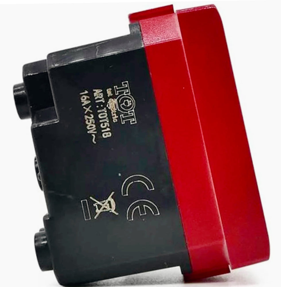 Presa bipasso bivalente 10-16A – Colore rosso, compatibile con Living Light International Air - ambraled