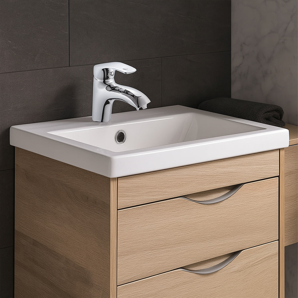 Rubinetto per lavabo da bagno in ottone cromato modello Napoli