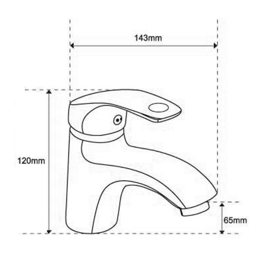 Rubinetto per lavabo da bagno in ottone cromato modello Napoli