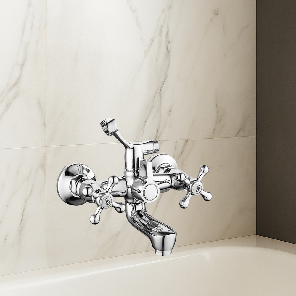 Rubinetto a parete per vasca da bagno ottone cromato modello Roma