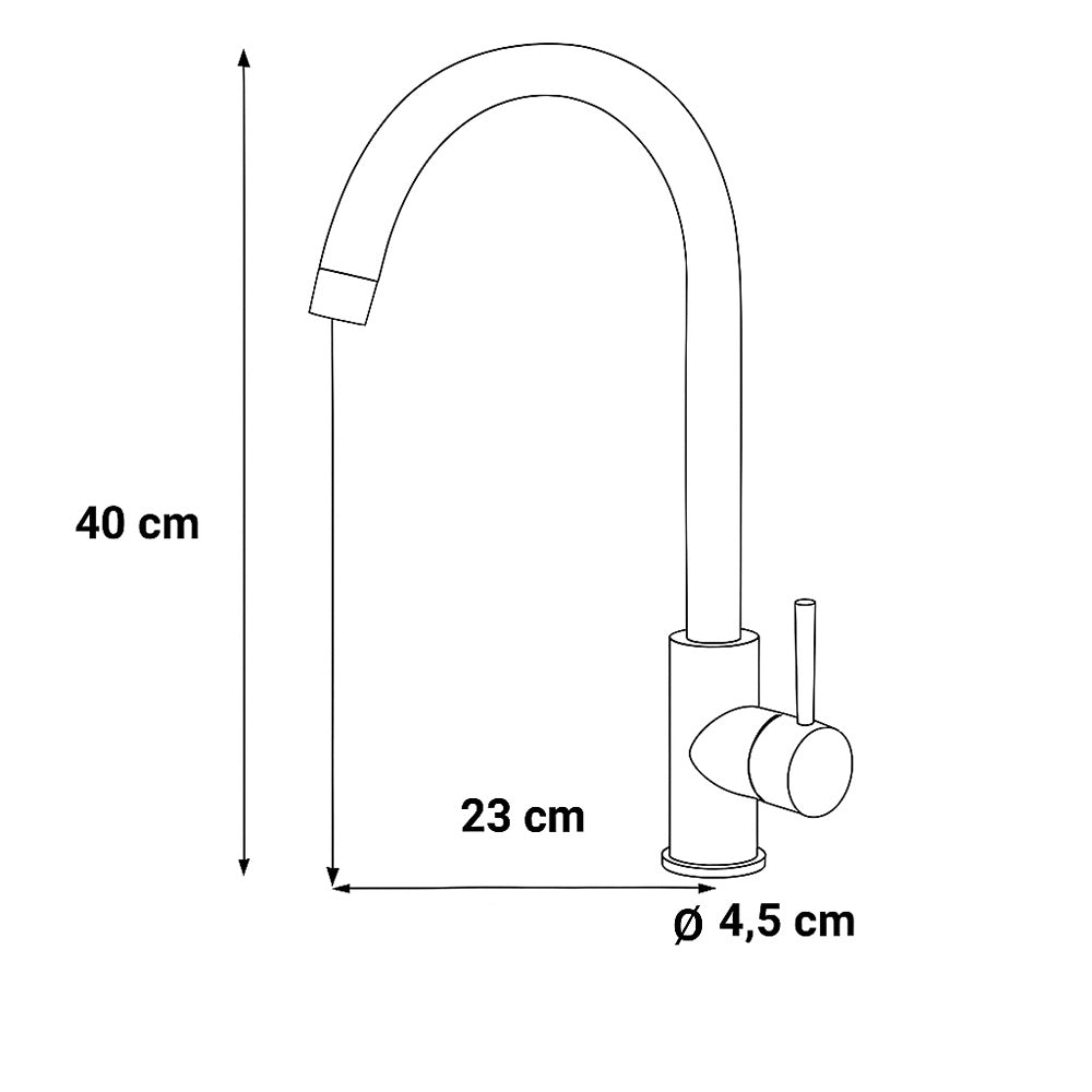 Rubinetto da cucina canna alta orientabile moderno lucido