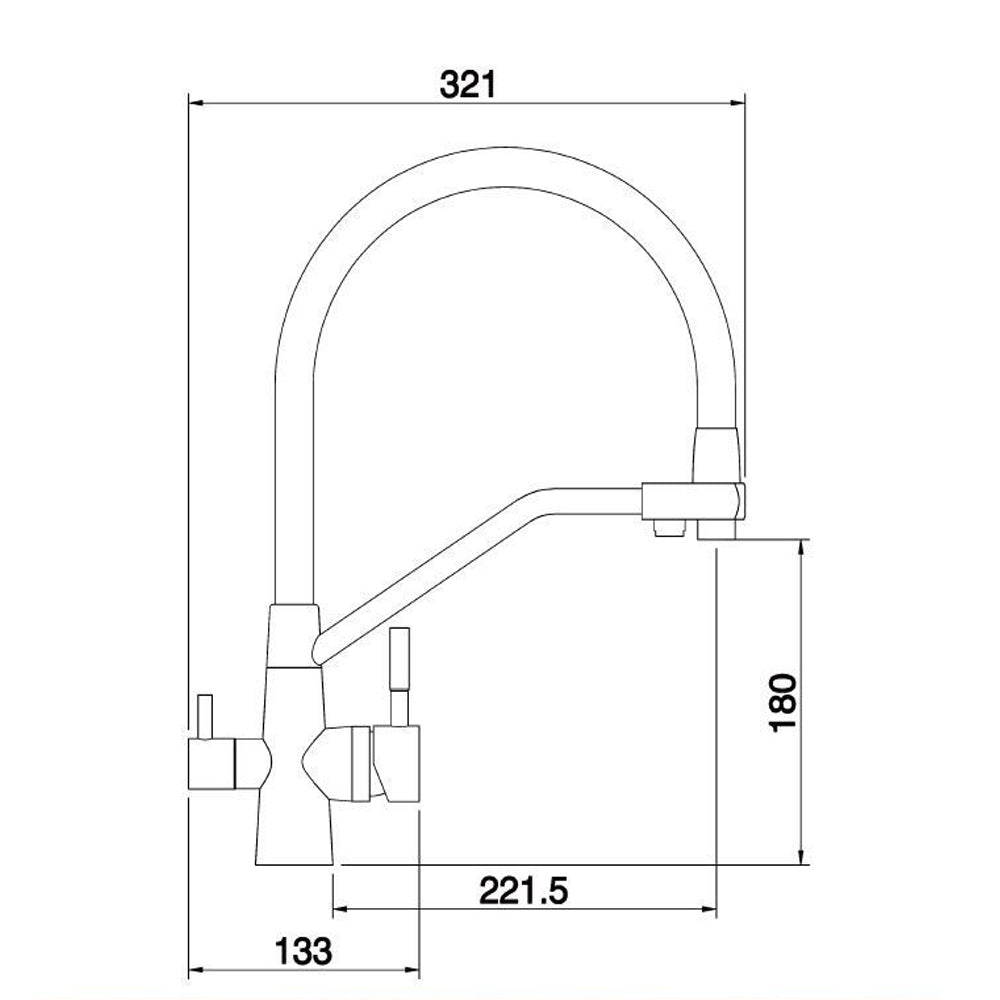 Rubinetto cucina in silicone 3 vie x depuratore 2 leve Sistema Osmosi - ambraled