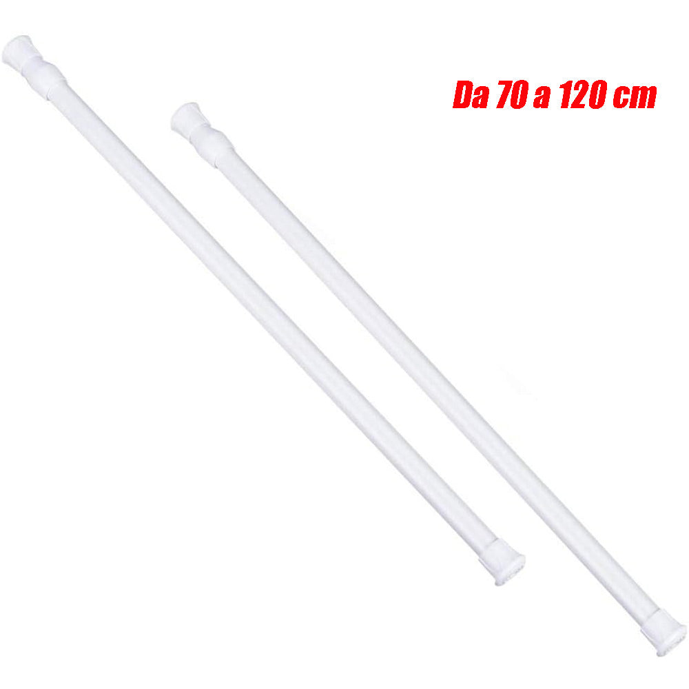 Bastone tenda finestra 2 pz – allungabile con ganci varie misure - ambraled
