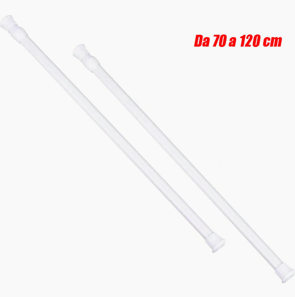 Bastone tenda finestra 2 pz – allungabile con ganci varie misure - ambraled