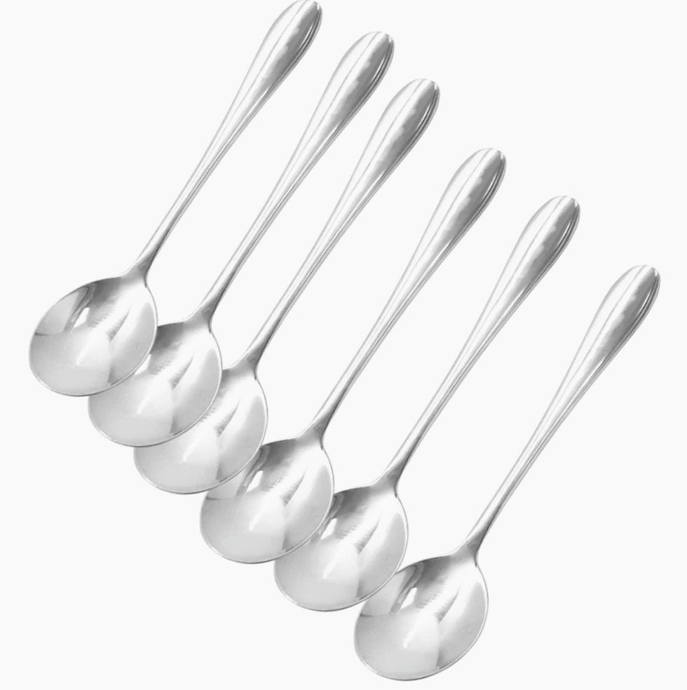 Set 6 cucchiaini da tè in acciaio inox, posate per caffè e dolci - ambraled