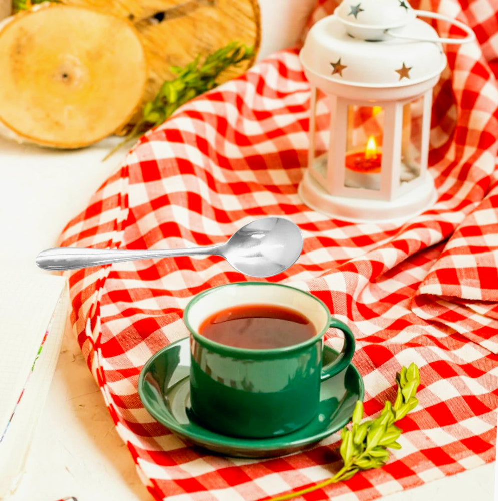 Set 6 cucchiaini da tè in acciaio inox, posate per caffè e dolci - ambraled