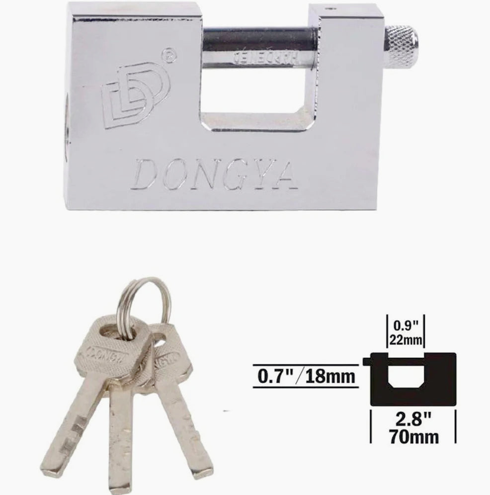 Lucchetto in acciaio 70mm – rettangolare 3 chiavi - ambraled