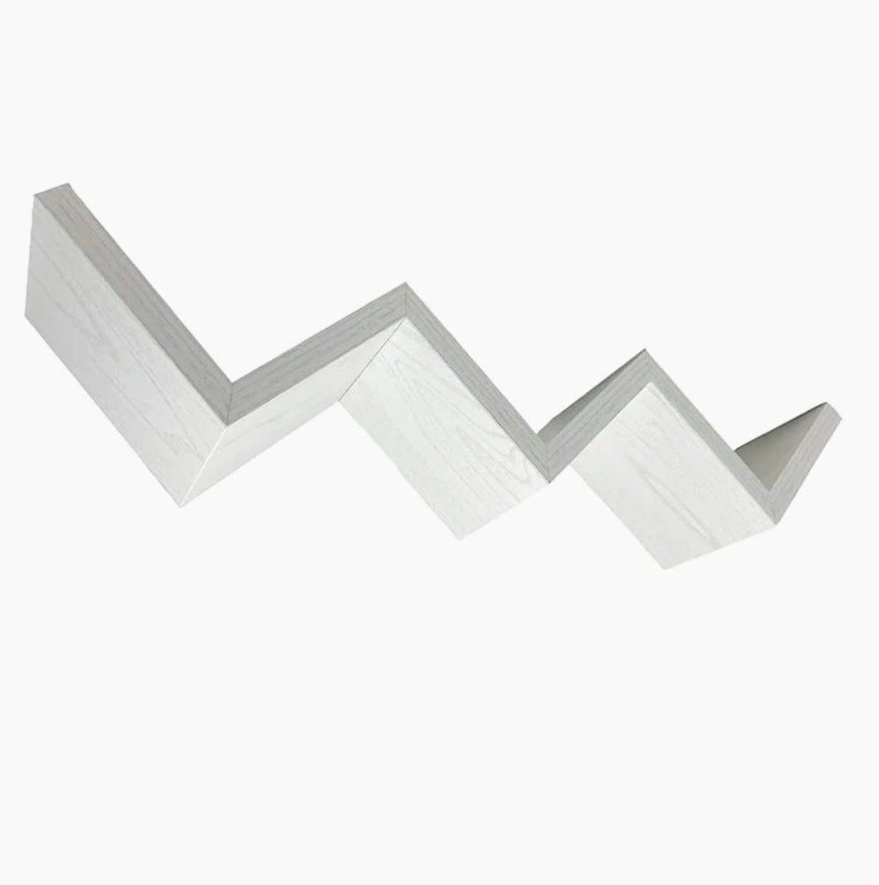 Mensola a zig-zag MDF – rovere sbiancato 3 ripiani - ambraled