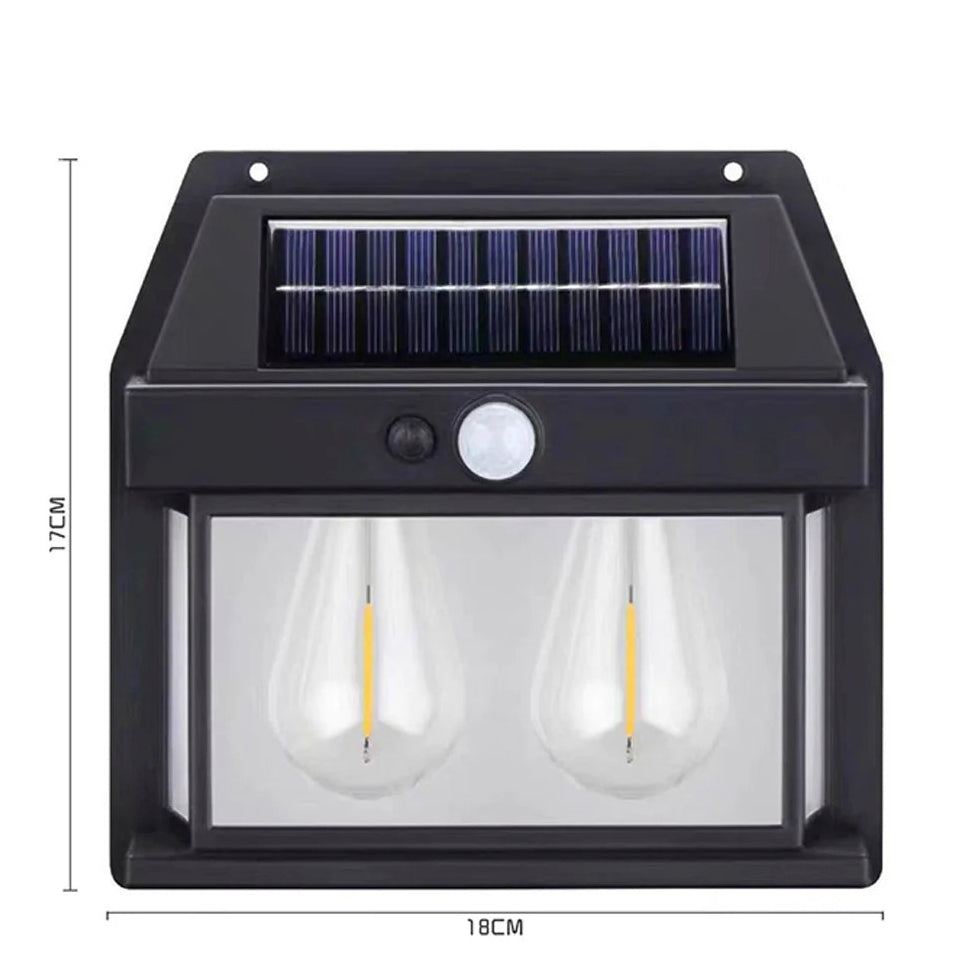 Applique solare 2W – Con sensore crepuscolare e di movimento, protezione IP65 - ambraled