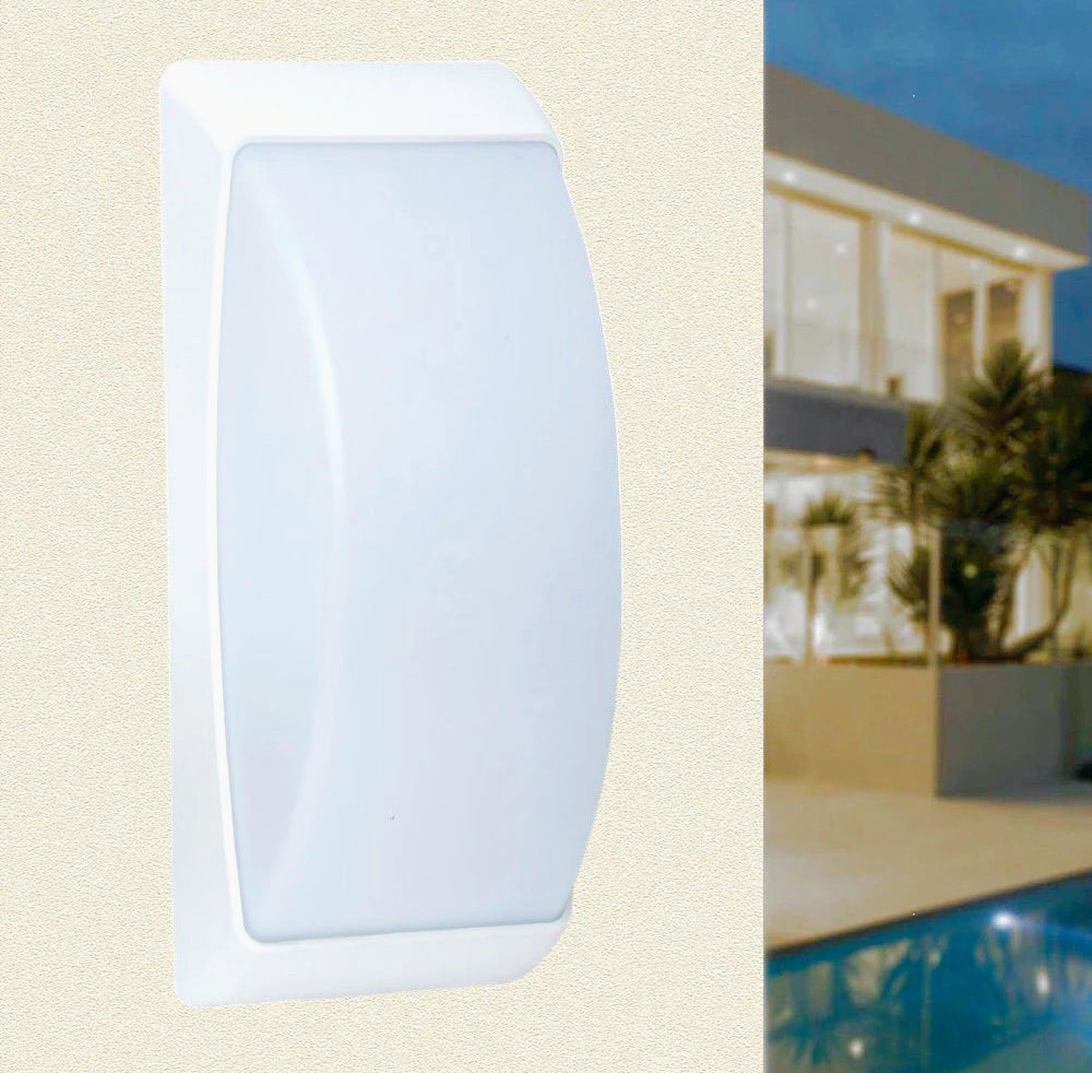 Applique a parete per esterni – Lampada da muro E27, colori grigio e bianco, protezione IP54 - ambraled