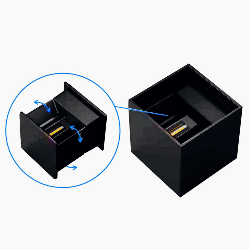 Applique LED COB 12W per parete nera – Doppia emissione luce IP55 - ambraled