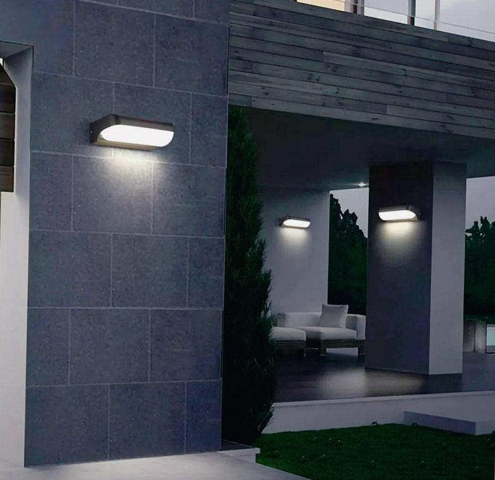 Applique LED esterna 12W – Colore nero, regolabile su 3000K / 4000K / 6500K, protezione IP65 - ambraled