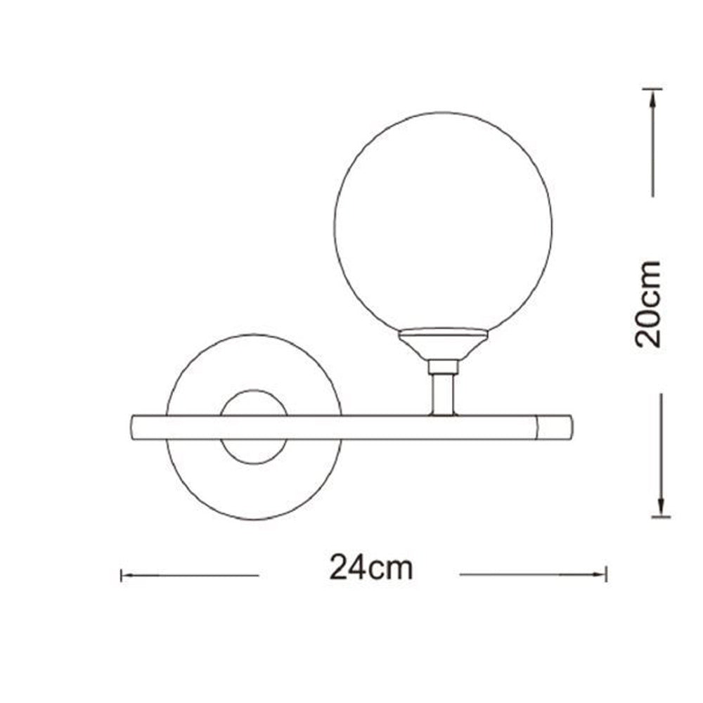 Applique da parete con 1 sfera illuminazione decorativa 1 attacco G9 - ambraled