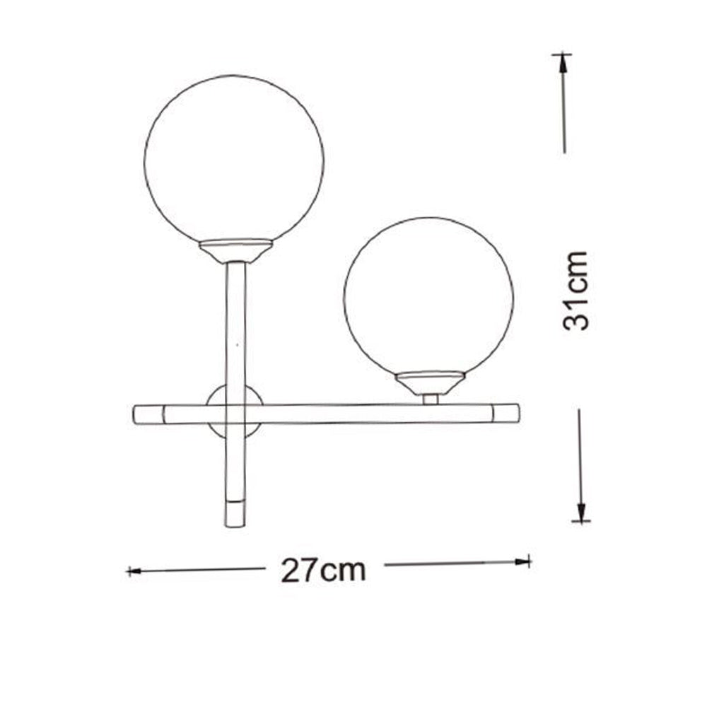 Applique da parete doppia sfera illuminazione decorativa 2 attacchi G9 - ambraled