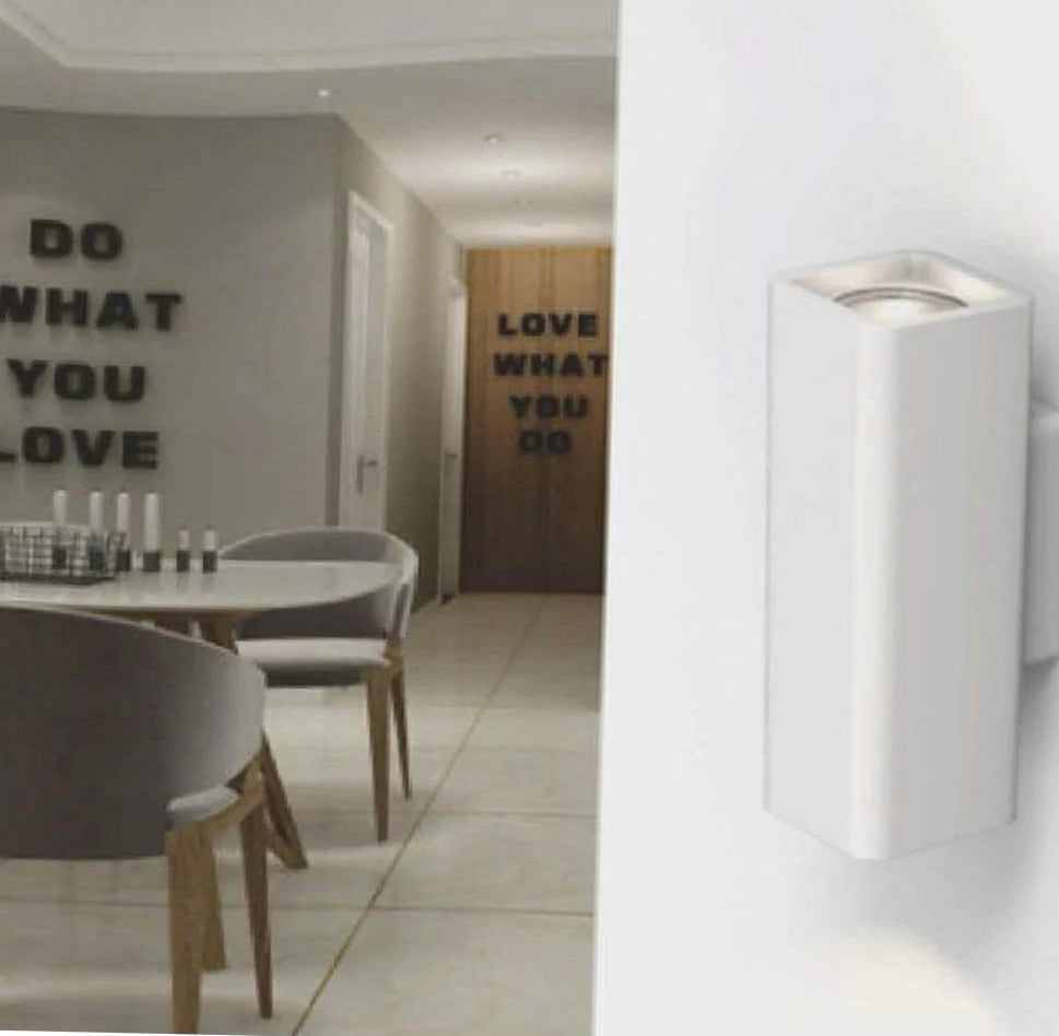 Lampada parete in gesso cubo – Doppia emissione, lampadina GU10 - ambraled
