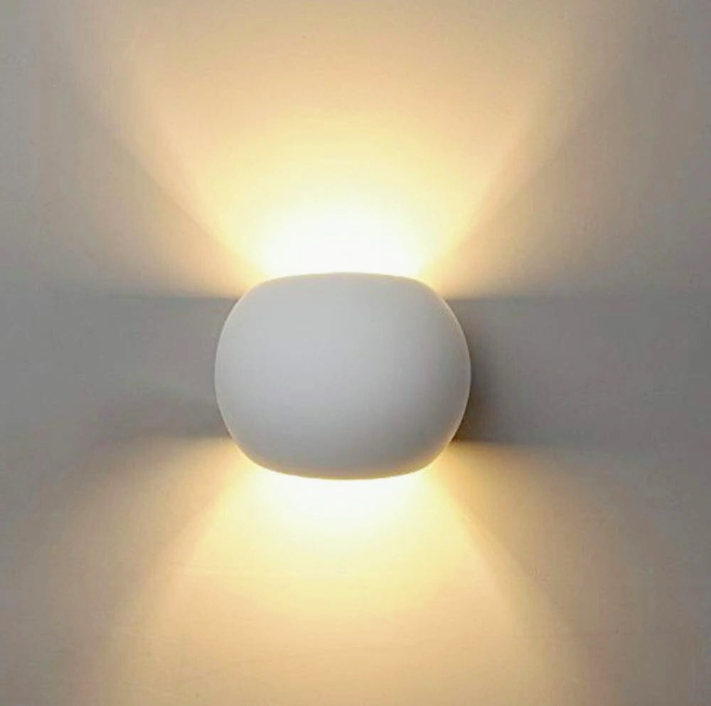 Applique tonda in gesso per parete – Doppia emissione luce attacco G9 - ambraled
