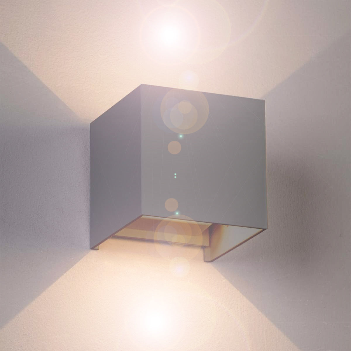 Applique LED COB 12W per parete grigia – Doppia emissione luce IP55 - ambraled