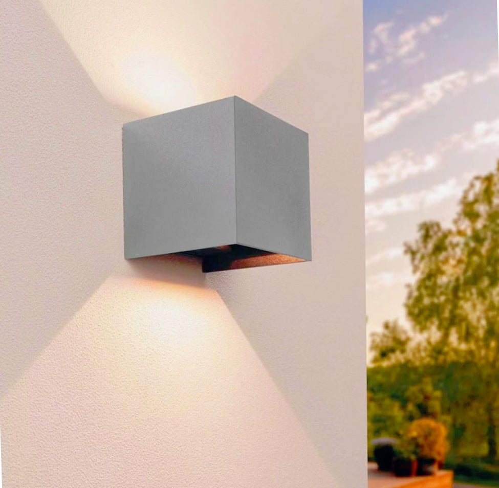 Applique LED COB 12W per parete grigia – Doppia emissione luce IP55 - ambraled