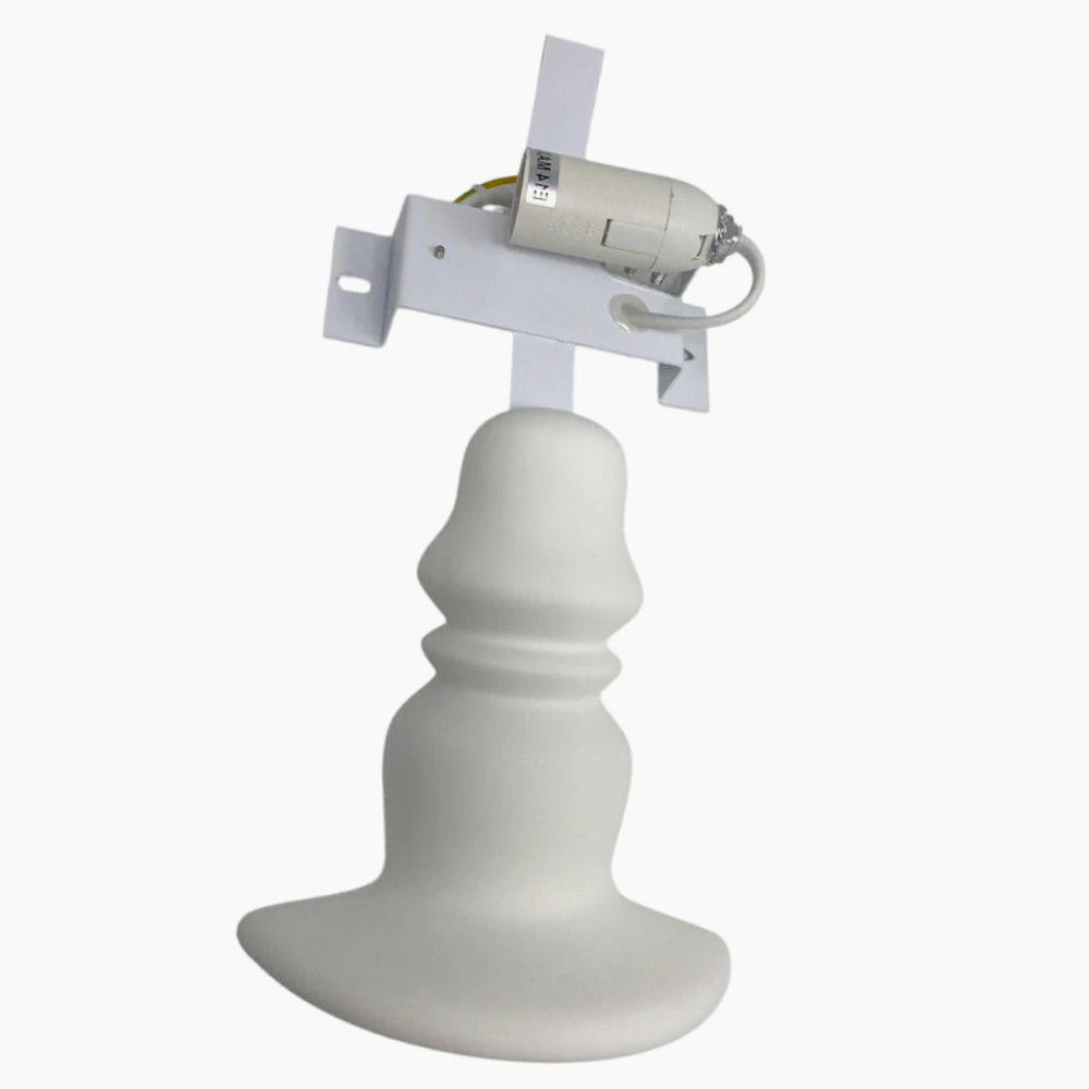 Applique in gesso a forma di lume – Lampada muro verniciabile con attacco E14 - ambraled