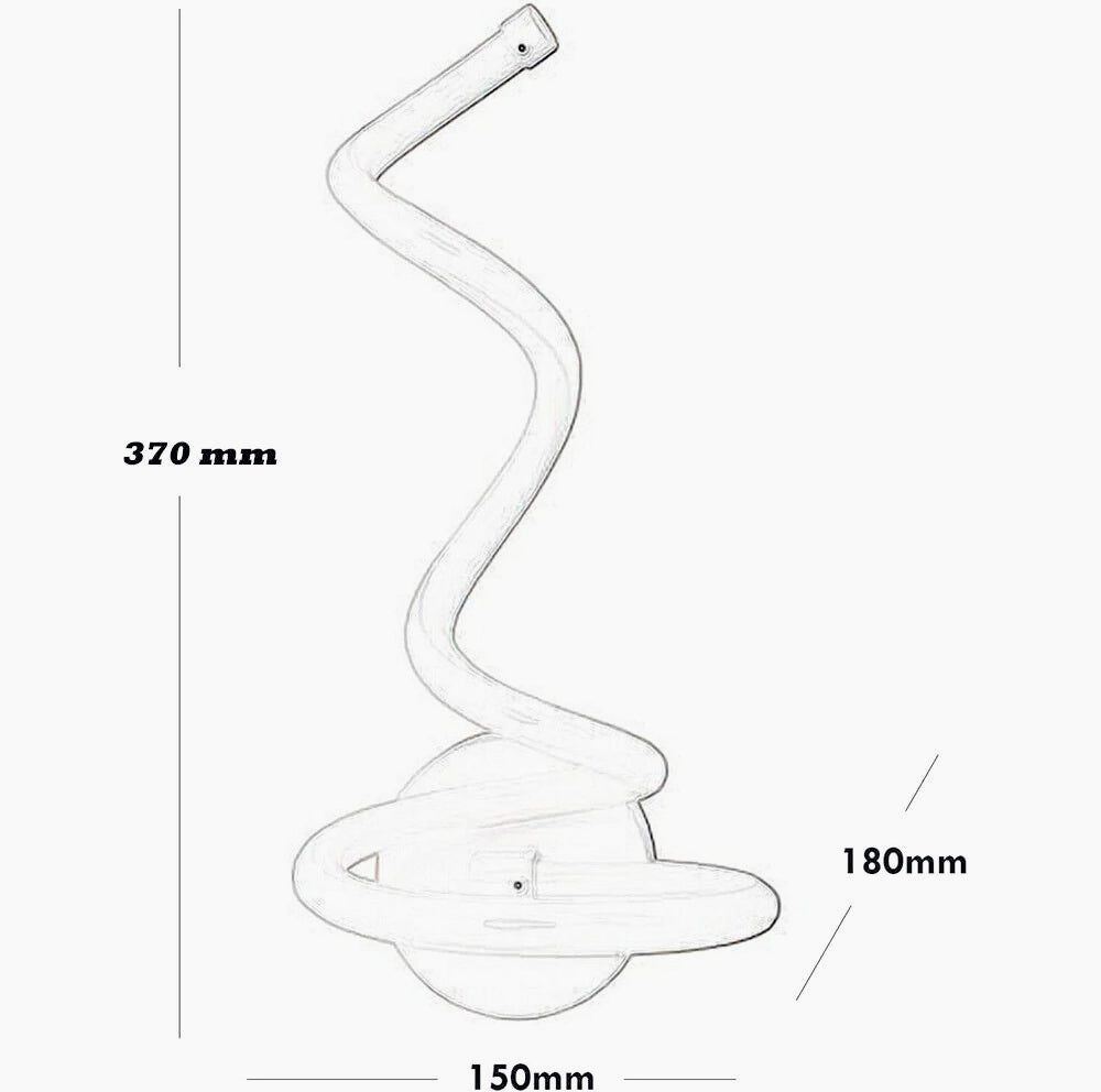 Applique LED a spirale 12W – Da parete, tecnologia CCT, tre colorazioni di luce (fredda, calda, naturale) - ambraled