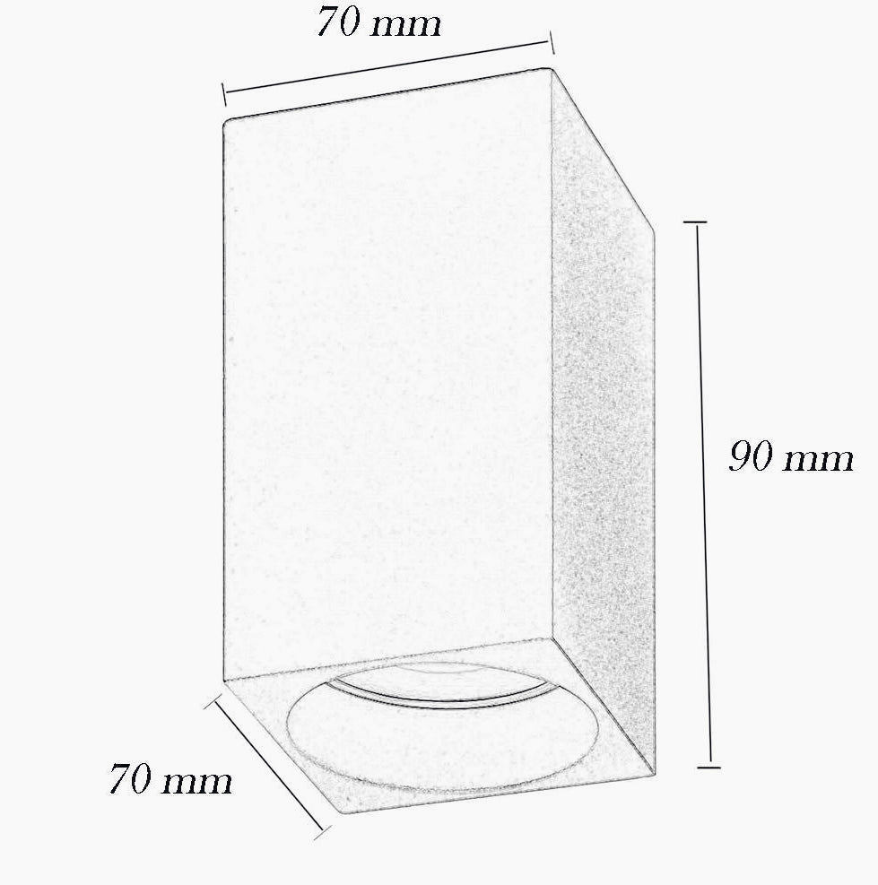 Applique soffitto in gesso verniciabile – Forma cilindrica o cubica, supporto GU10, misure 9x7 cm - ambraled