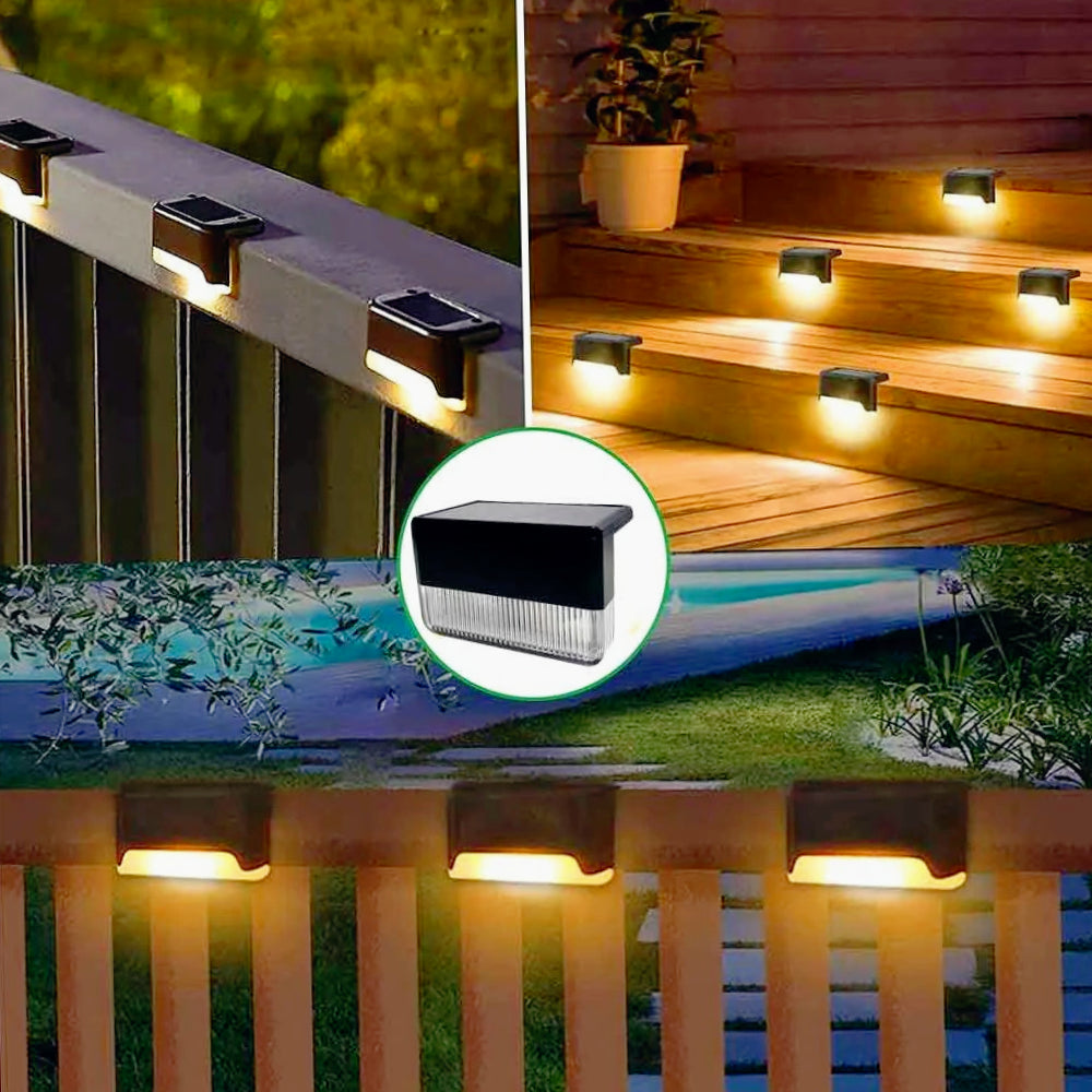 4 Luci Solari da Giardino LED con Pannello Solare – Luce Calda 3000K + RGB - ambraled