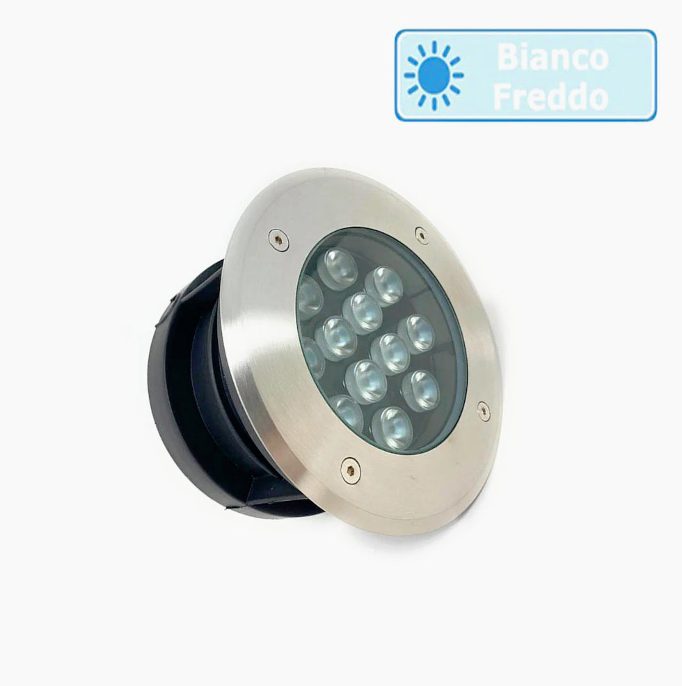Faretto incasso calpestabile 12W – 12LED 3000K/4000K/6500K IP67 - ambraled