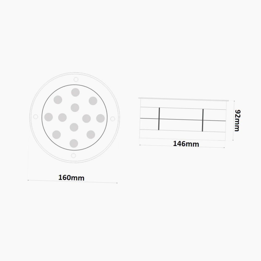 Faretto incasso calpestabile 12W – 12LED 3000K/4000K/6500K IP67 - ambraled
