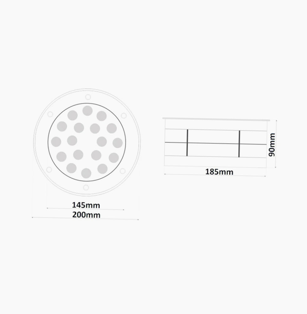 Faretto incasso calpestabile 18W – 18LED 3000K/4000K/6500K IP67 - ambraled