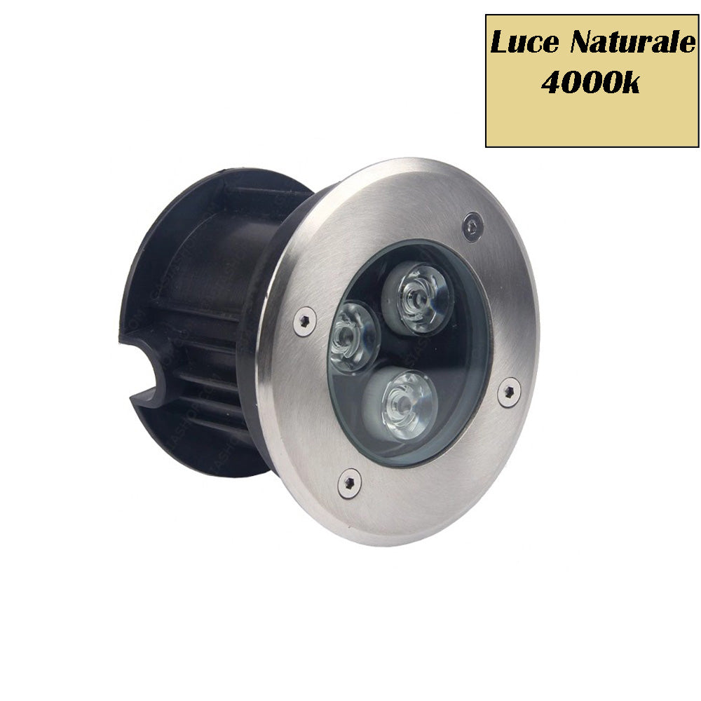 Faretto incasso calpestabile 3W – 3LED 3000K/4000K/6500K IP67 - ambraled