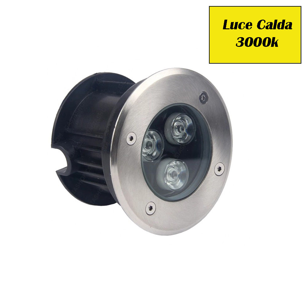 Faretto incasso calpestabile 3W – 3LED 3000K/4000K/6500K IP67 - ambraled