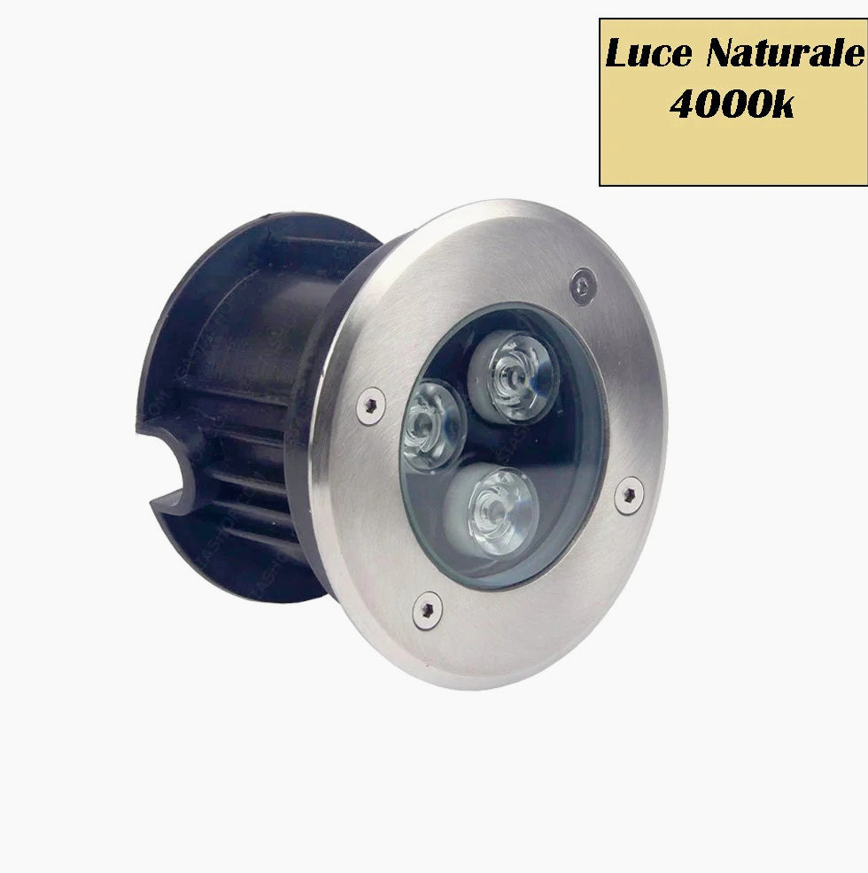 Faretto incasso calpestabile 3W – 3LED 3000K/4000K/6500K IP67 - ambraled