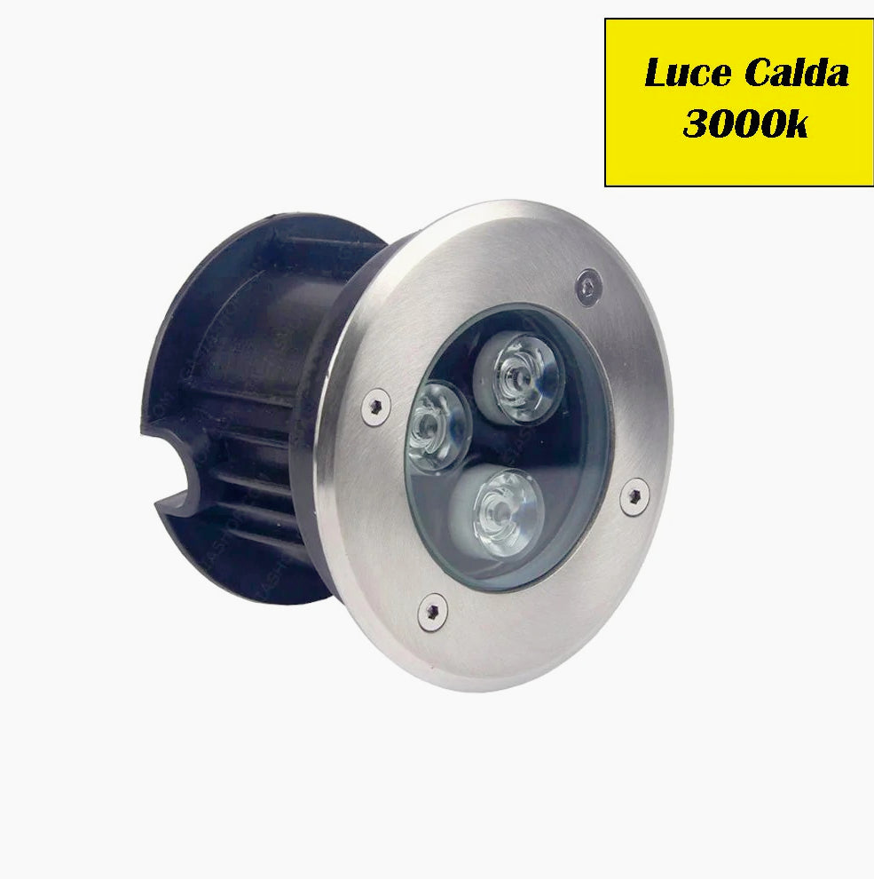 Faretto incasso calpestabile 3W – 3LED 3000K/4000K/6500K IP67 - ambraled