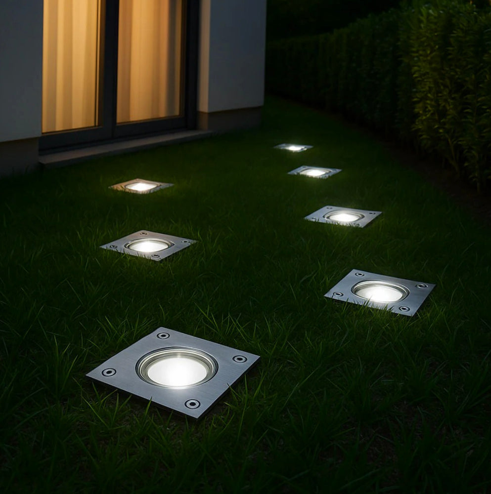 Faretto incasso quadrato/tondo – gu10 segnapassi IP65 - ambraled
