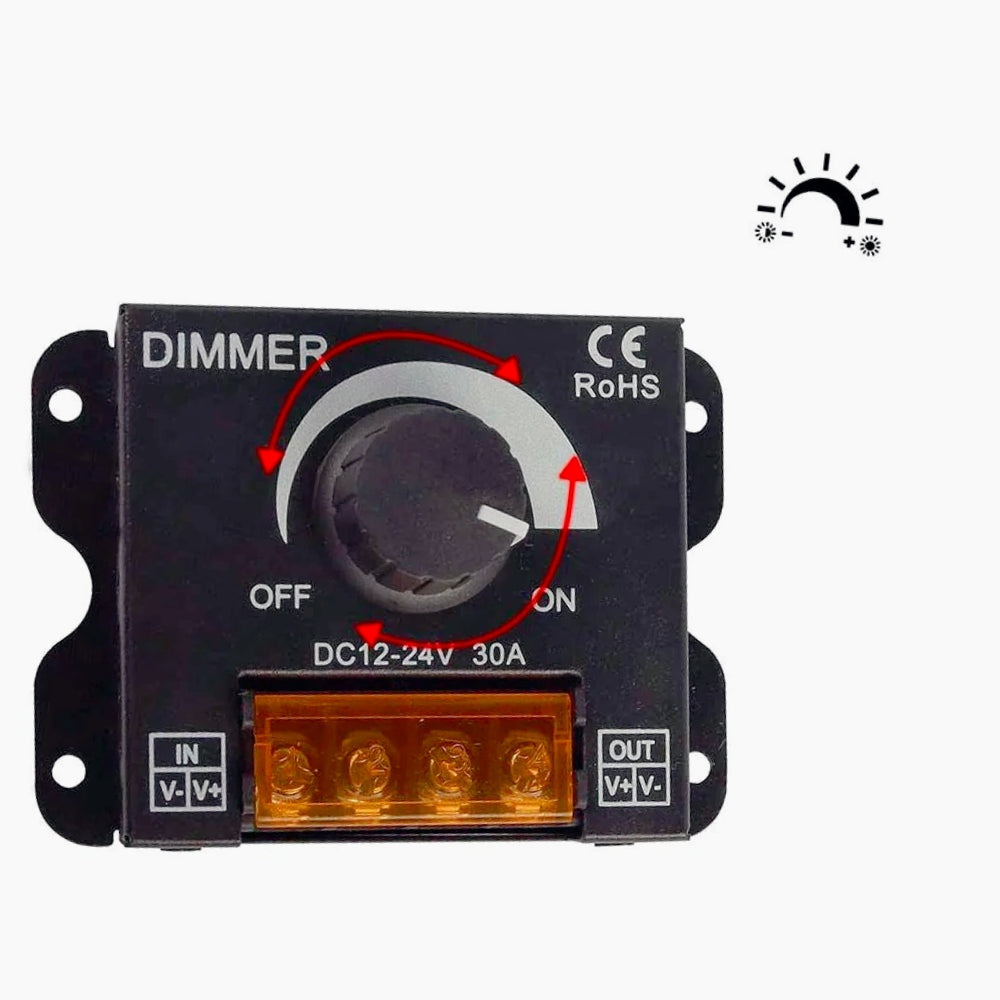 Dimmer LED 12-24V 30A – interruttore con manopola - ambraled